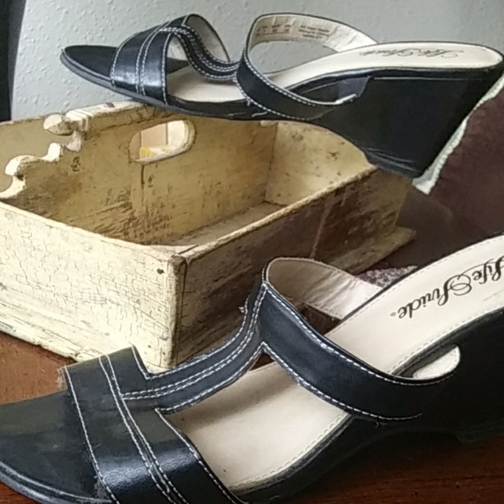 Low high heel shoes super cute just slip on